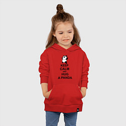 Толстовка детская хлопковая Keep Calm & Hug A Panda, цвет: красный — фото 2