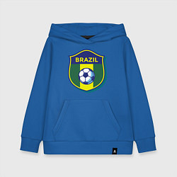 Толстовка детская хлопковая Brazil Football, цвет: синий