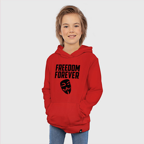 Детская толстовка-худи Freedom forever / Красный – фото 3