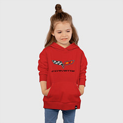 Толстовка детская хлопковая Chevrolet corvette, цвет: красный — фото 2