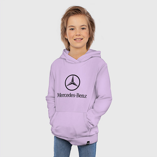 Детская толстовка-худи Logo Mercedes-Benz / Лаванда – фото 3