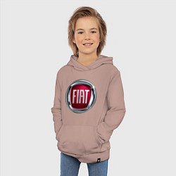 Толстовка детская хлопковая FIAT logo, цвет: пыльно-розовый — фото 2