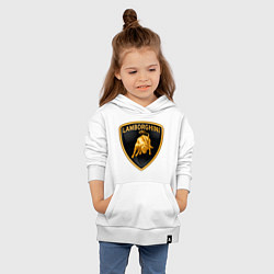 Толстовка детская хлопковая Lamborghini logo, цвет: белый — фото 2