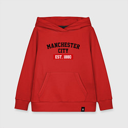 Толстовка детская хлопковая FC Manchester City Est. 1880, цвет: красный