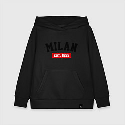 Толстовка детская хлопковая FC Milan Est. 1899, цвет: черный