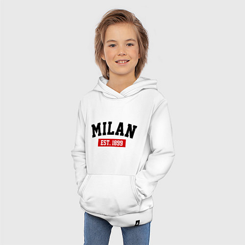 Детская толстовка-худи FC Milan Est. 1899 / Белый – фото 3