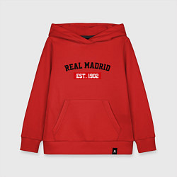 Толстовка детская хлопковая FC Real Madrid Est. 1902, цвет: красный