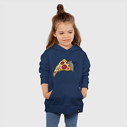 Толстовка детская хлопковая Кусочек пиццы парная, цвет: тёмно-синий — фото 2