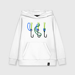 Толстовка детская хлопковая Рыболовный узел, цвет: белый