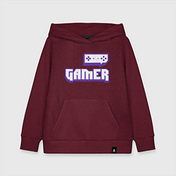 Толстовка детская хлопковая Twitch Gamer, цвет: меланж-бордовый