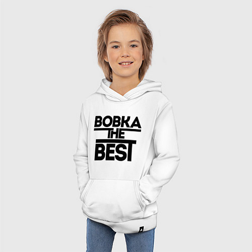 Детская толстовка-худи Вовка the best / Белый – фото 3