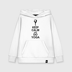 Толстовка детская хлопковая Keep Calm & Do Yoga, цвет: белый