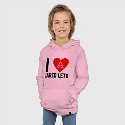 Толстовка детская хлопковая I love Jared Leto, цвет: светло-розовый — фото 2