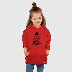 Толстовка детская хлопковая Keep Calm & Play Hockey, цвет: красный — фото 2