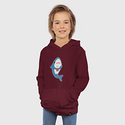 Толстовка детская хлопковая Hype Shark, цвет: меланж-бордовый — фото 2