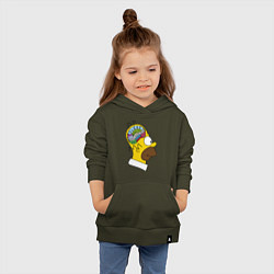 Толстовка детская хлопковая Мозг Гомера, цвет: хаки — фото 2
