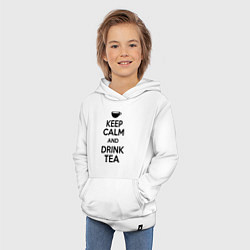 Толстовка детская хлопковая Keep Calm & Drink Tea, цвет: белый — фото 2