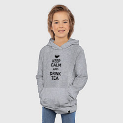 Толстовка детская хлопковая Keep Calm & Drink Tea, цвет: меланж — фото 2