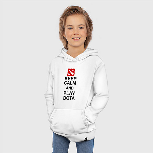 Детская толстовка-худи Keep Calm & Play Dota / Белый – фото 3