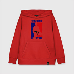 Толстовка детская хлопковая Brazilian Jiu jitsu, цвет: красный