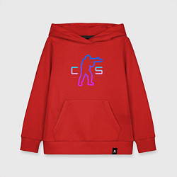 Толстовка детская хлопковая CS - логотип с бойцом, цвет: красный