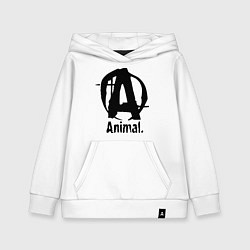 Толстовка детская хлопковая Animal Logo, цвет: белый