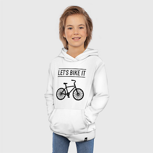 Детская толстовка-худи Lets bike it / Белый – фото 3