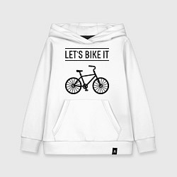 Толстовка детская хлопковая Lets bike it, цвет: белый