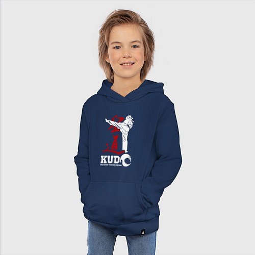 Детская толстовка-худи Kudo / Тёмно-синий – фото 3