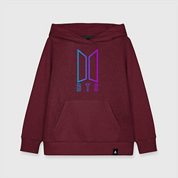 Толстовка детская хлопковая BTS: Neon Night, цвет: меланж-бордовый
