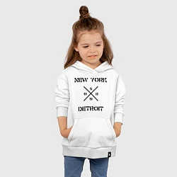 Толстовка детская хлопковая NY Detroit, цвет: белый — фото 2