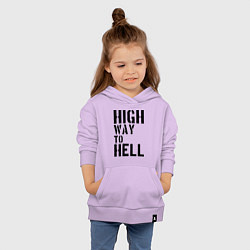 Толстовка детская хлопковая High way to hell, цвет: лаванда — фото 2