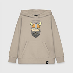 Толстовка детская хлопковая Born to be a Viking, цвет: миндальный