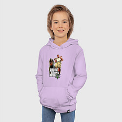 Толстовка детская хлопковая GTA 5: Man & Dog, цвет: лаванда — фото 2