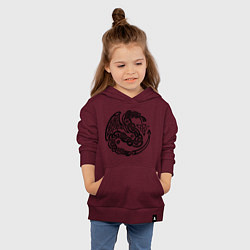 Толстовка детская хлопковая Кельтский дракон, цвет: меланж-бордовый — фото 2