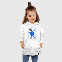 Толстовка детская хлопковая Олень на коньках, цвет: белый — фото 2