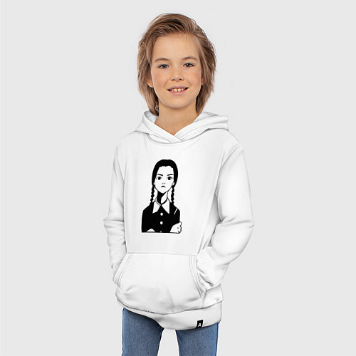 Детская толстовка-худи Wednesday Addams / Белый – фото 3
