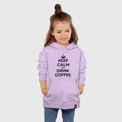 Толстовка детская хлопковая Keep Calm & Drink Coffee, цвет: лаванда — фото 2