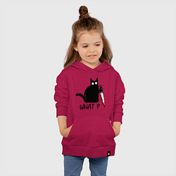 Толстовка детская хлопковая What cat, цвет: маджента — фото 2