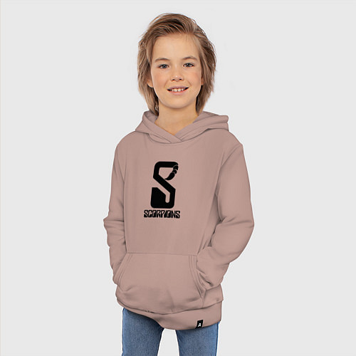 Детская толстовка-худи Scorpions logo / Пыльно-розовый – фото 3