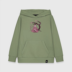 Толстовка детская хлопковая Будда Сакура, цвет: авокадо