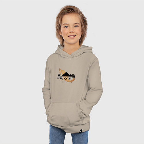 Детская толстовка-худи Мехико Мексика / Миндальный – фото 3