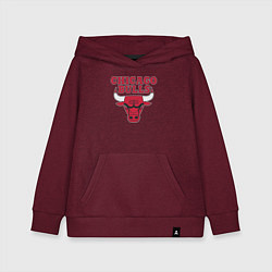 Толстовка детская хлопковая CHICAGO BULLS, цвет: меланж-бордовый