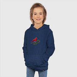 Толстовка детская хлопковая Красный кардинал, цвет: тёмно-синий — фото 2