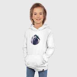 Толстовка детская хлопковая Ворон на плече, цвет: белый — фото 2