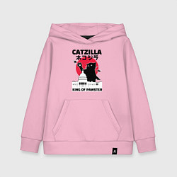 Толстовка детская хлопковая Catzilla King of Pawster, цвет: светло-розовый