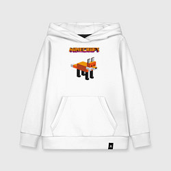 Толстовка детская хлопковая Minecraft - лиса, цвет: белый