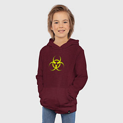 Толстовка детская хлопковая BIOHAZARD, цвет: меланж-бордовый — фото 2