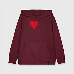Толстовка детская хлопковая Сердце, цвет: меланж-бордовый