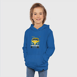 Толстовка детская хлопковая Я люблю вас Yellow-blue bus, цвет: синий — фото 2